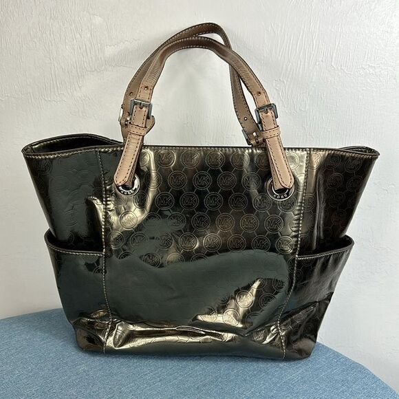 Michael Kors Jet Set East West Mirror Metallic Bronze Color Tote - Picture 8 of 12